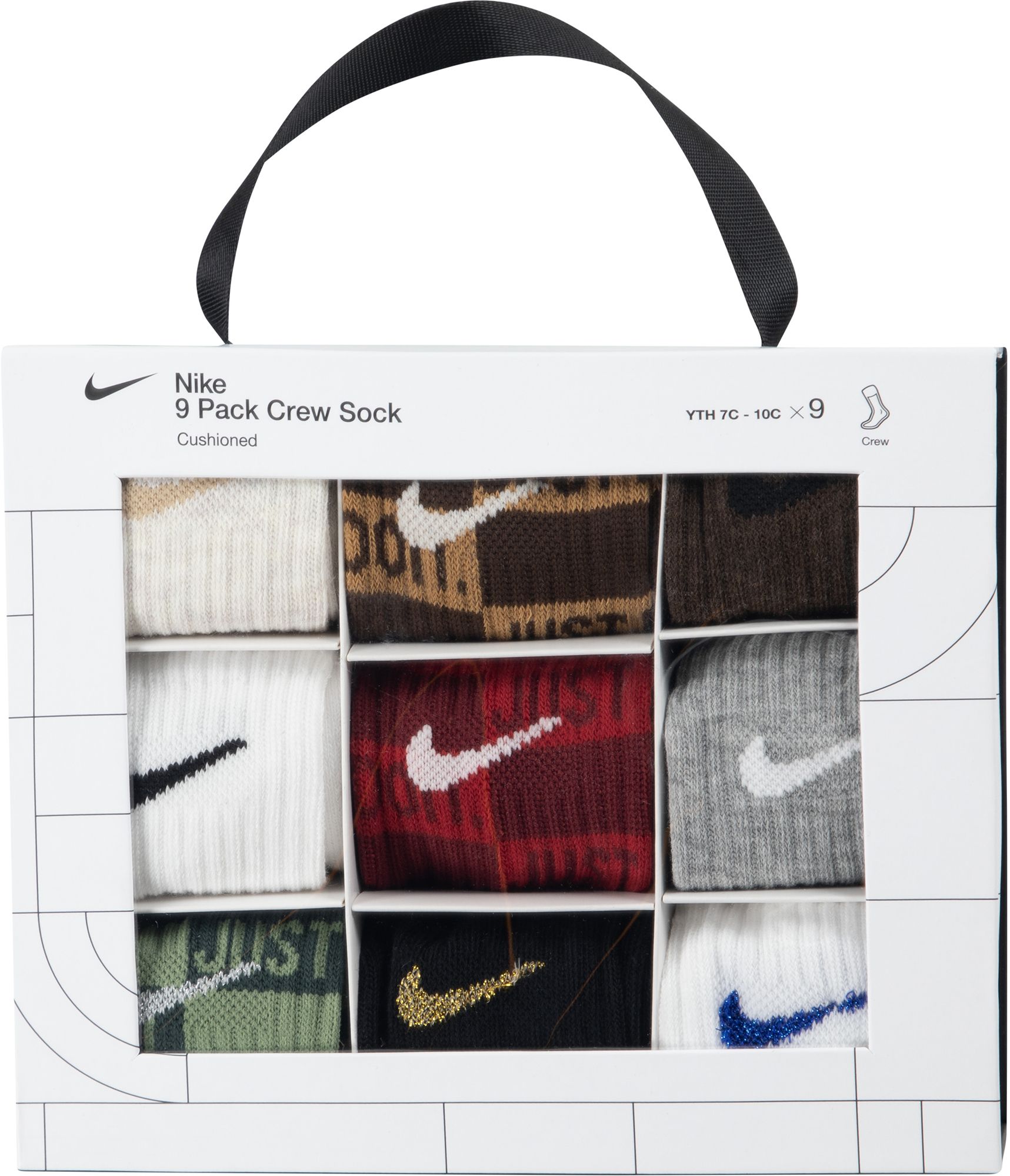 Nike Youth 9-Pack Holiday Crew Socks Gift Box product image
