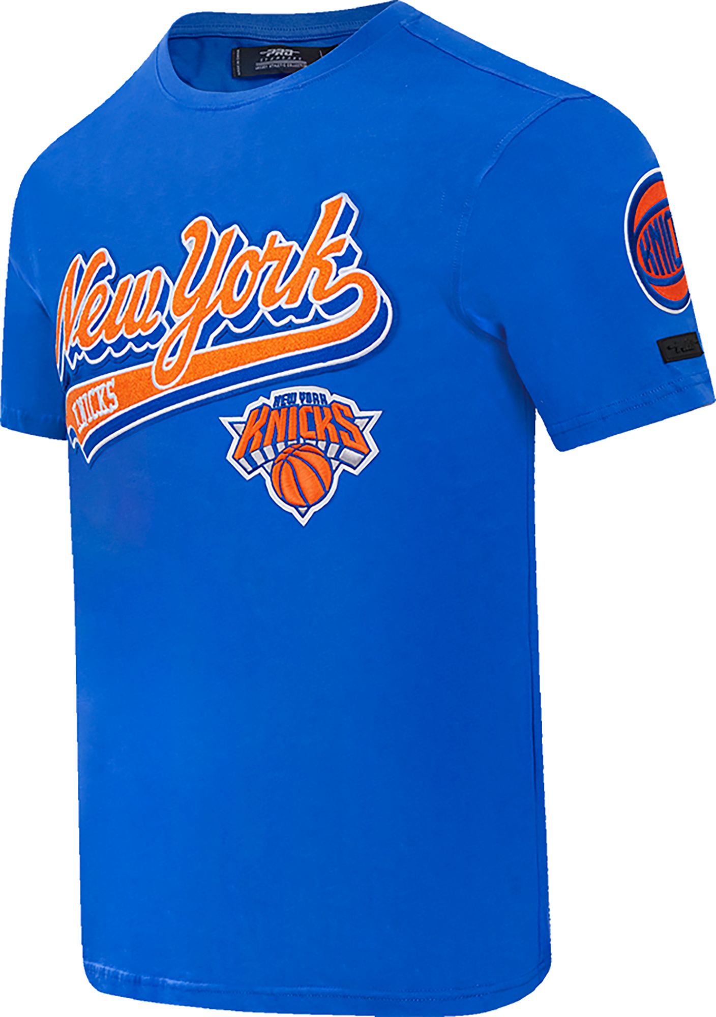 Pro Standard Men's New York Knicks Blue Script Tail T-Shirt product image