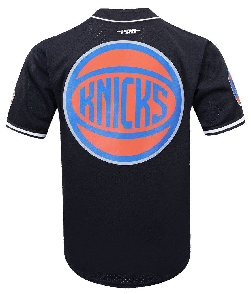 Pro Standard Men's New York Knicks Black Script Tail Mesh Button Down Shirt product image