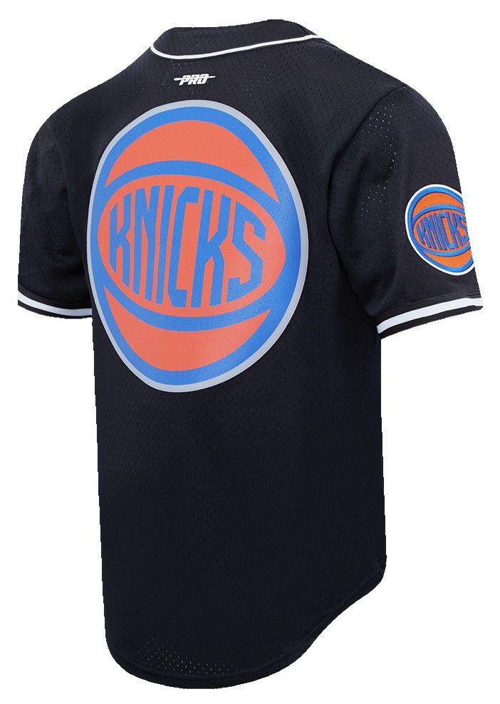 Pro Standard Men's New York Knicks Black Script Tail Mesh Button Down Shirt product image