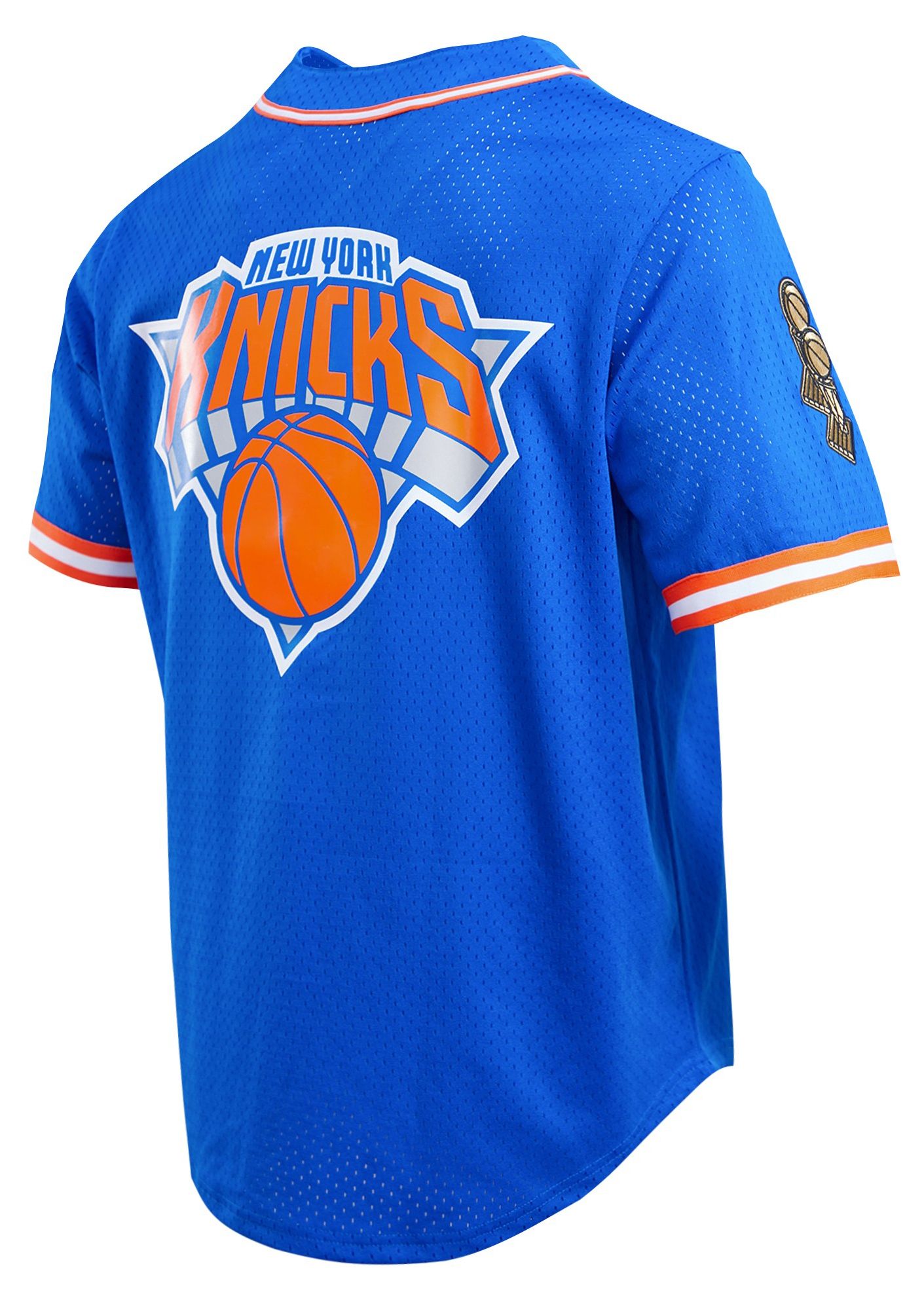 Pro Standard Men's New York Knicks Blue Logo Classic Mesh Button Up Shirt product image