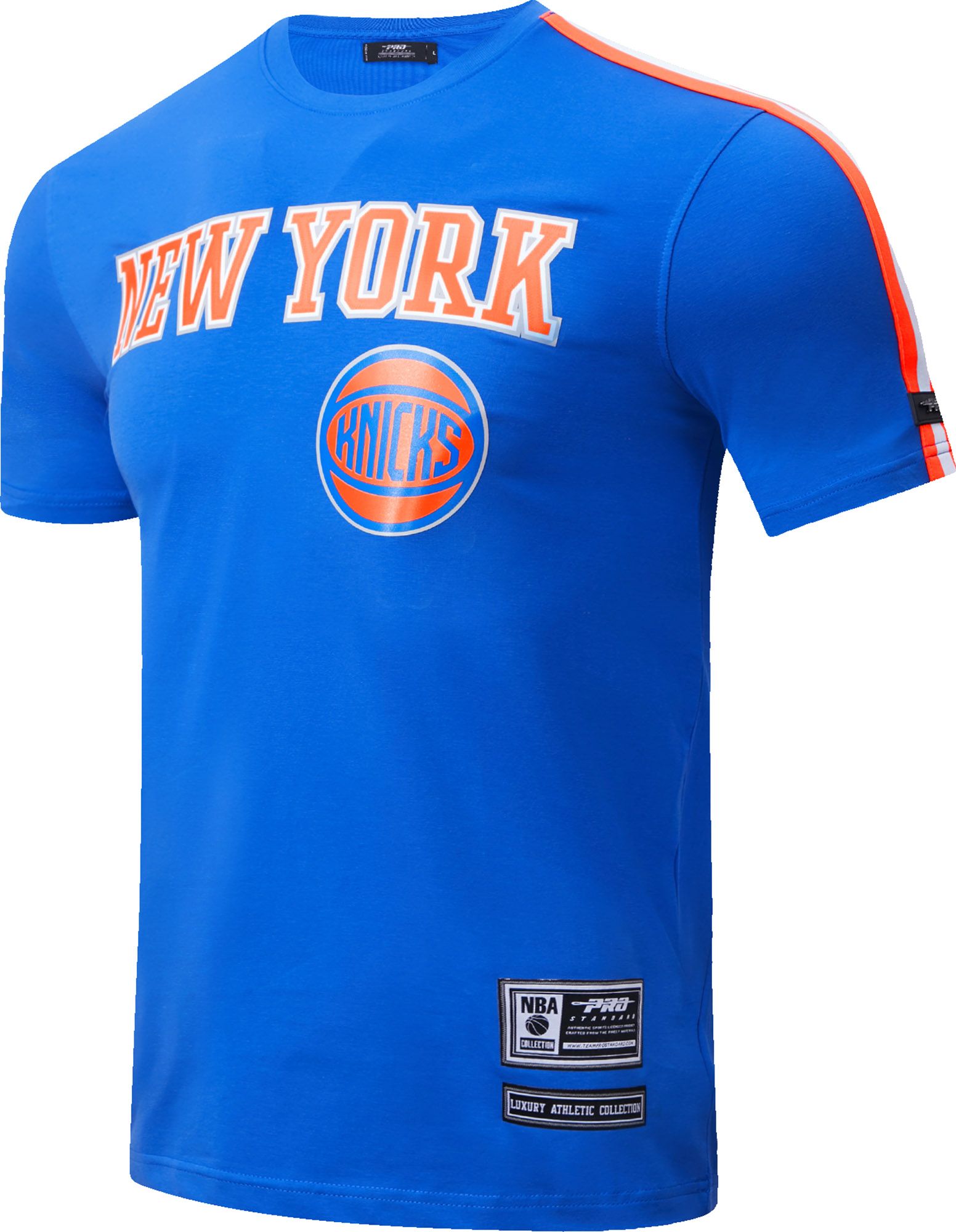 Pro Standard Men's New York Knicks Blue Mesh Taping T-Shirt product image