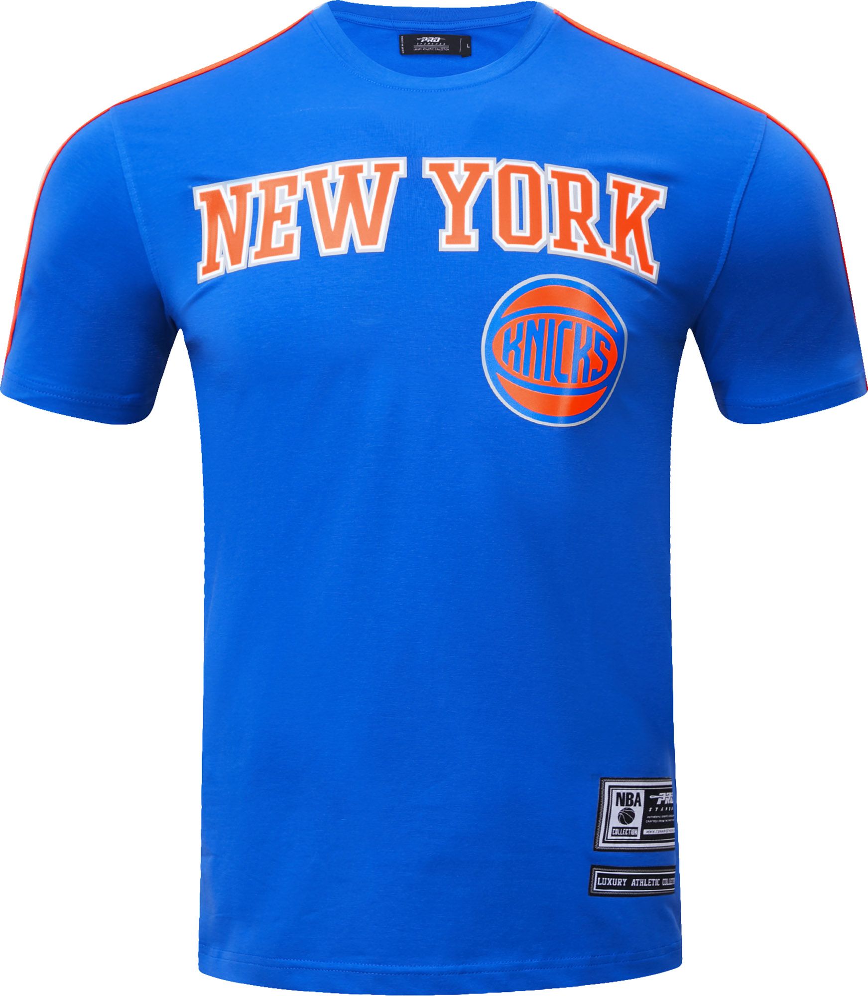 Pro Standard Men's New York Knicks Blue Mesh Taping T-Shirt product image