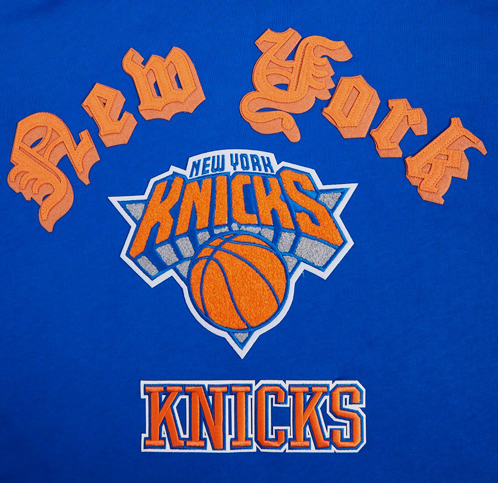 Pro Standard Men's New York Knicks Blue Old English Fleece Hoodie product image
