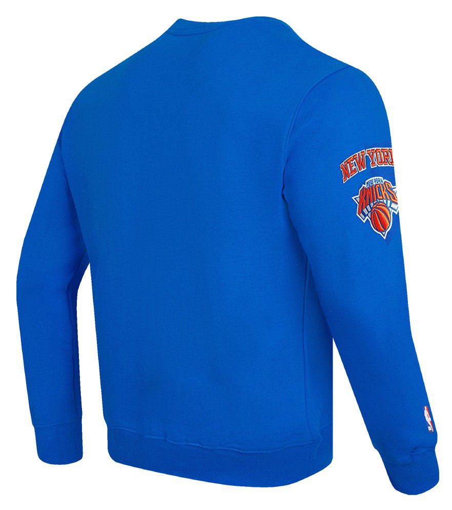 Pro Standard Men's New York Knicks Blue Old English Fleece Crewneck Sweatshirt product image