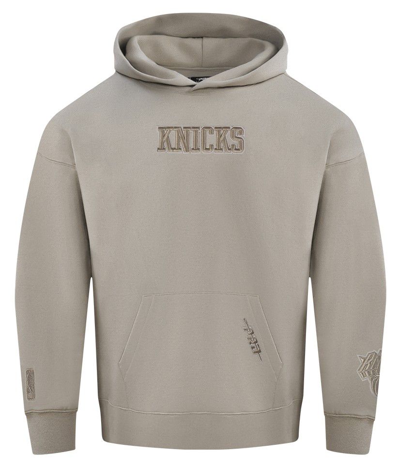 Pro Standard Men's New York Knicks Taupe Wingspan Drop Shoulder Hoodie product image