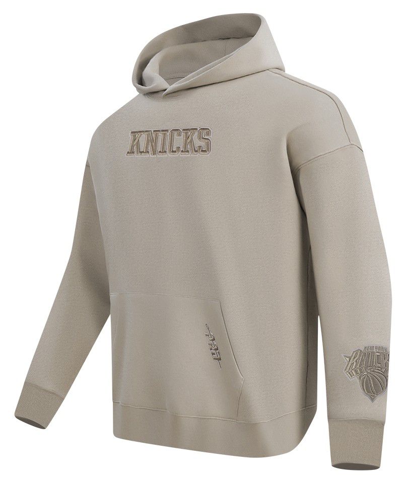 Pro Standard Men's New York Knicks Taupe Wingspan Drop Shoulder Hoodie product image
