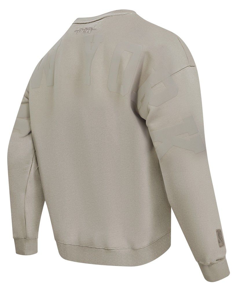 Pro Standard Men's New York Knicks Taupe Wingspan Drop Shoulder Fleece Crewneck Sweatshirt product image