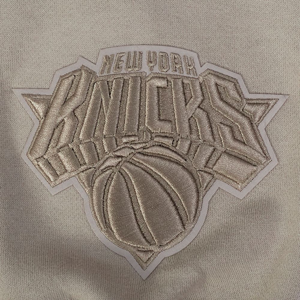 Pro Standard Men's New York Knicks Taupe Wingspan Drop Shoulder Fleece Crewneck Sweatshirt product image
