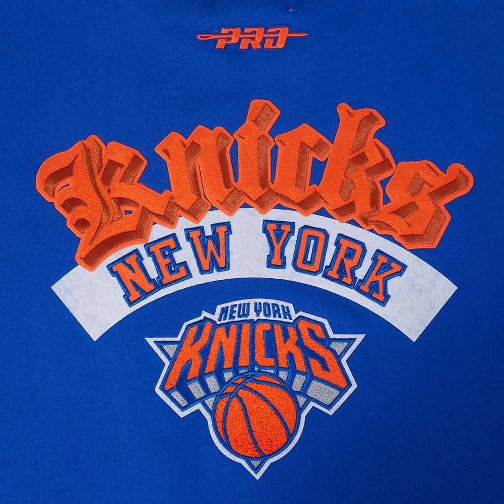 Pro Standard Men's New York Knicks Blue Best Of Crew Pullover Sweatshirt product image