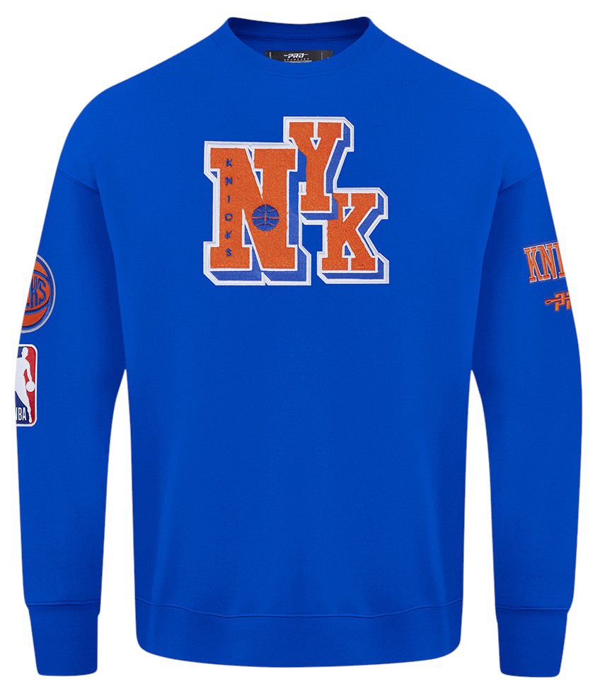 Pro Standard Men's New York Knicks Blue Best Of Crew Pullover Sweatshirt product image