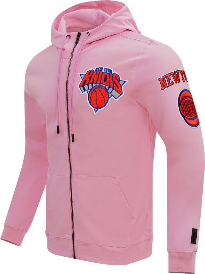 Pro Standard Men's New York Knicks Pink Chenille Full Zip Hoodie product image