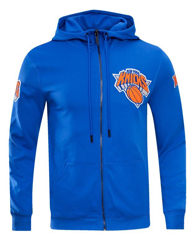 Pro Standard Men's New York Knicks Blue Classic Chenille Full-Zip Hoodie product image
