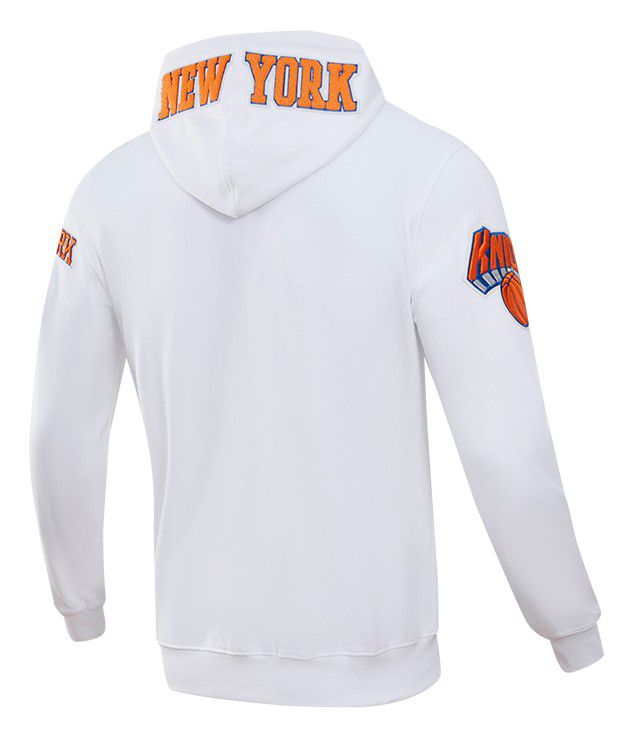 Pro Standard Men's New York Knicks White Classic Chenille Full-Zip Hoodie product image