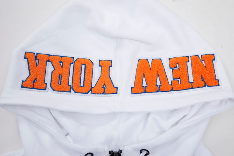 Pro Standard Men's New York Knicks White Classic Chenille Full-Zip Hoodie product image