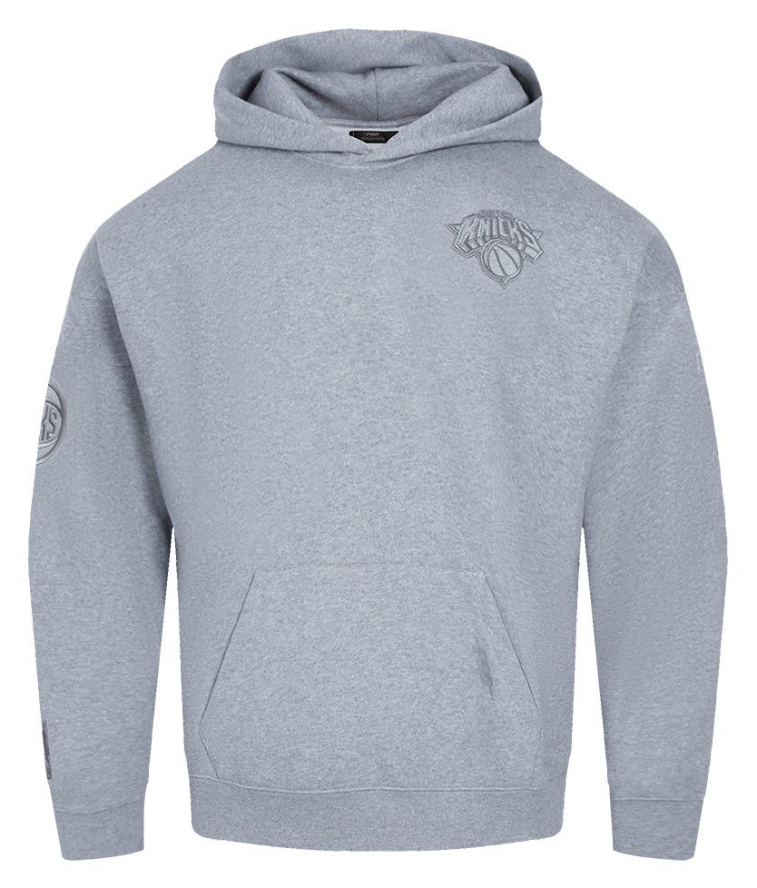 Pro Standard Men's New York Knicks Grey Neutral Drop Shoulder Fleece Hoodie product image