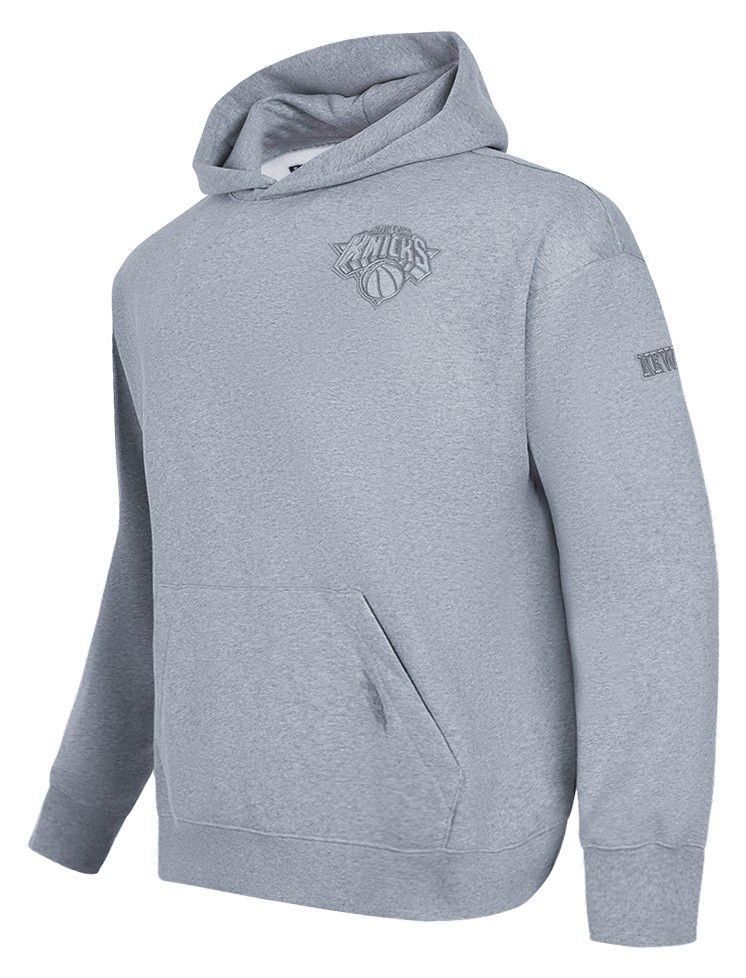 Pro Standard Men's New York Knicks Grey Neutral Drop Shoulder Fleece Hoodie product image