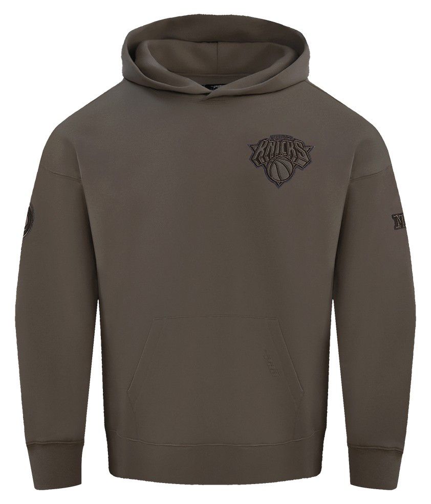 Pro Standard Men's New York Knicks Taupe Neutral Drop Shoulder Fleece Hoodie product image