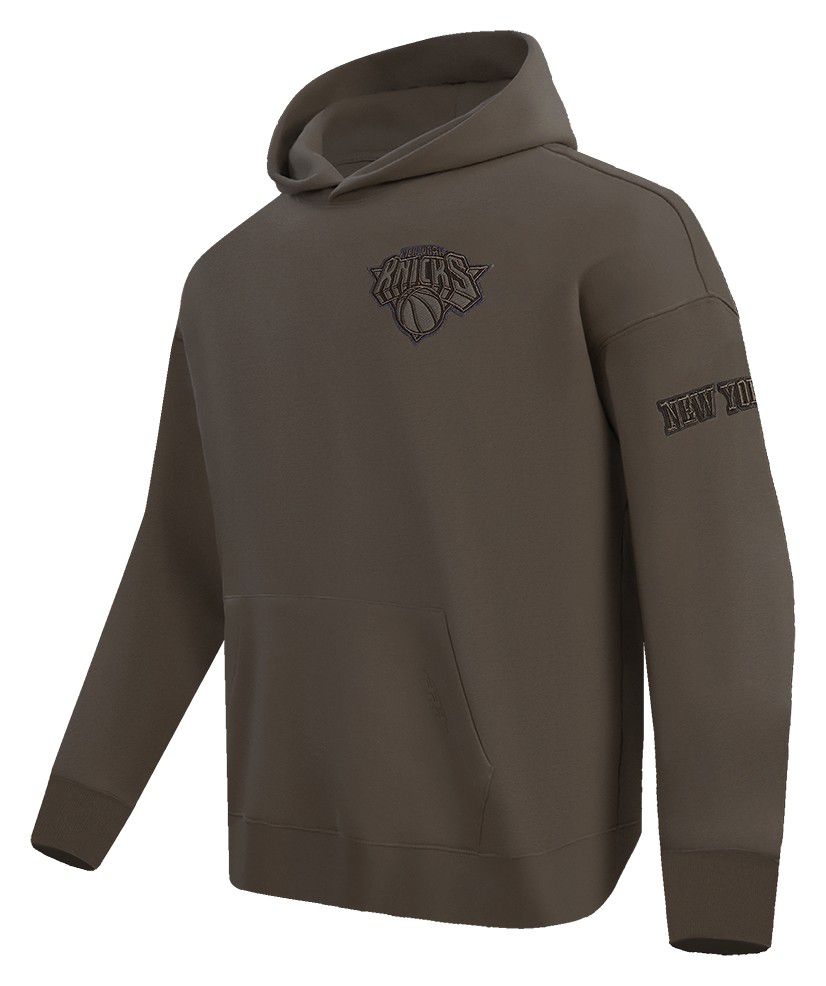 Pro Standard Men's New York Knicks Taupe Neutral Drop Shoulder Fleece Hoodie product image