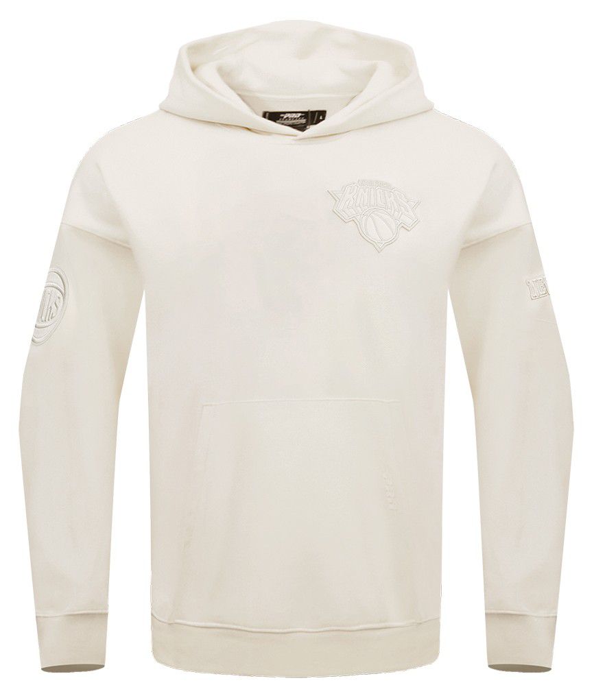 Pro Standard Men's New York Knicks Off White Neutral Drop Shoulder Fleece Hoodie product image
