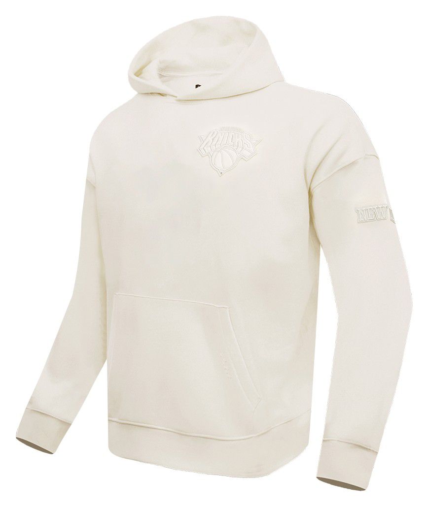 Pro Standard Men's New York Knicks Off White Neutral Drop Shoulder Fleece Hoodie product image