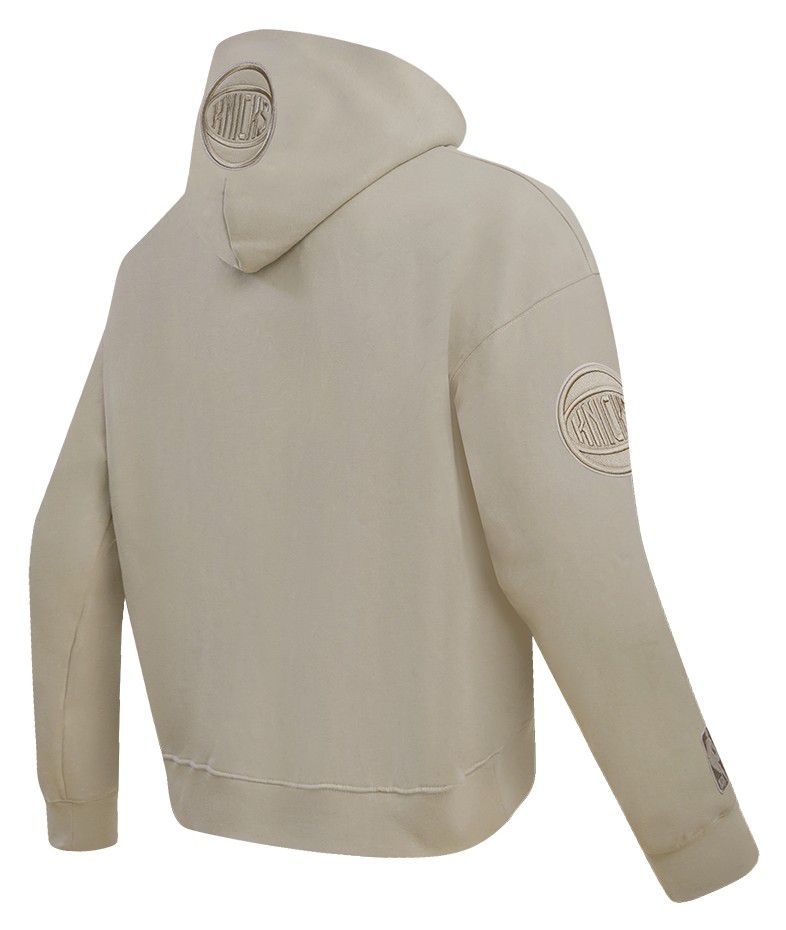 Pro Standard Men's New York Knicks Taupe Neutral Drop Shoulder Fleece Hoodie product image