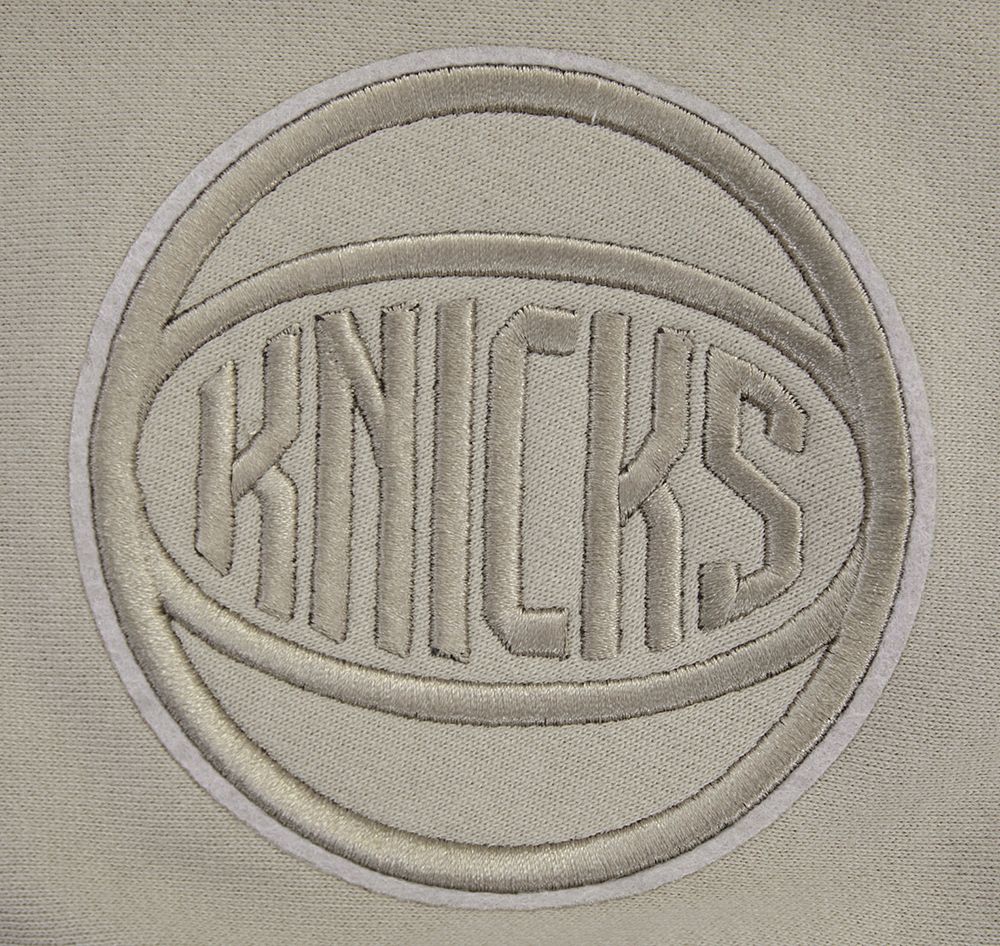 Pro Standard Men's New York Knicks Taupe Neutral Drop Shoulder Fleece Hoodie product image