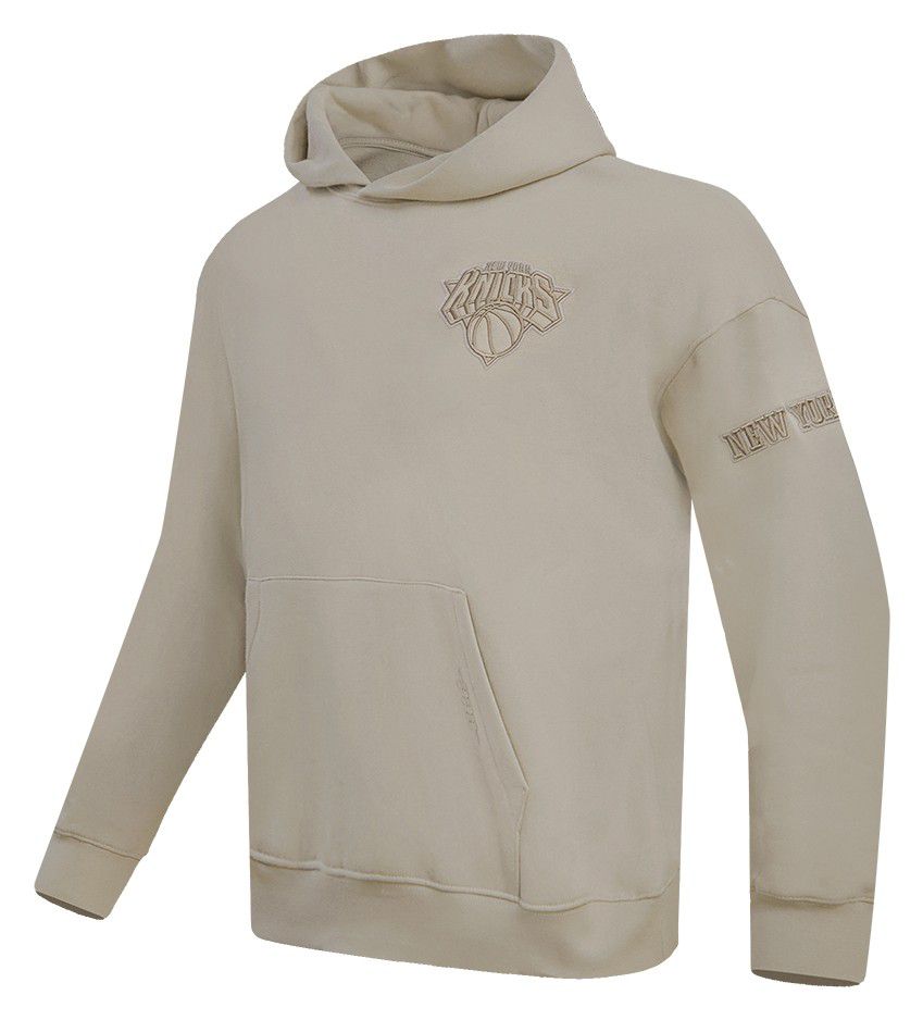 Pro Standard Men's New York Knicks Taupe Neutral Drop Shoulder Fleece Hoodie product image
