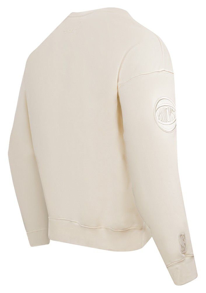 Pro Standard Men's New York Knicks Off White Neutral Drop Shoulder Fleece Crewneck Sweatshirt product image