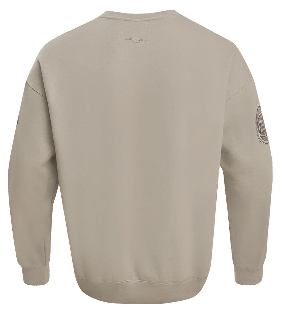 Pro Standard Men's New York Knicks Taupe Neutral Drop Shoulder Fleece Crewneck Sweatshirt product image