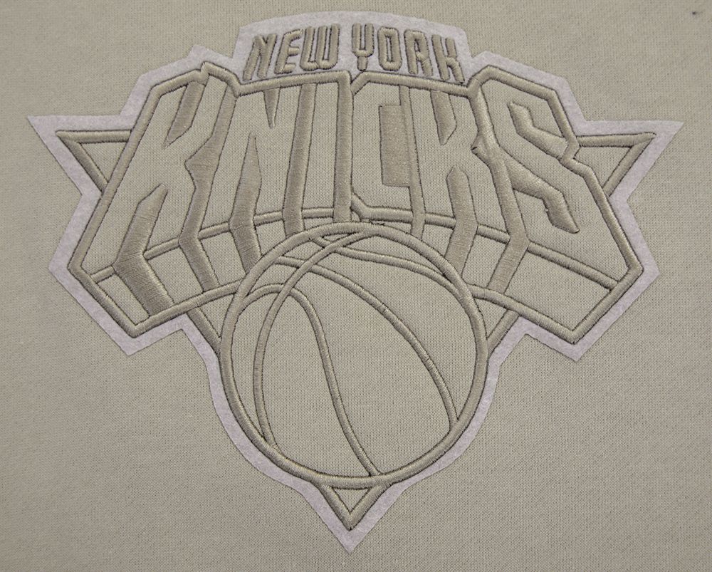 Pro Standard Men's New York Knicks Taupe Neutral Drop Shoulder Fleece Crewneck Sweatshirt product image