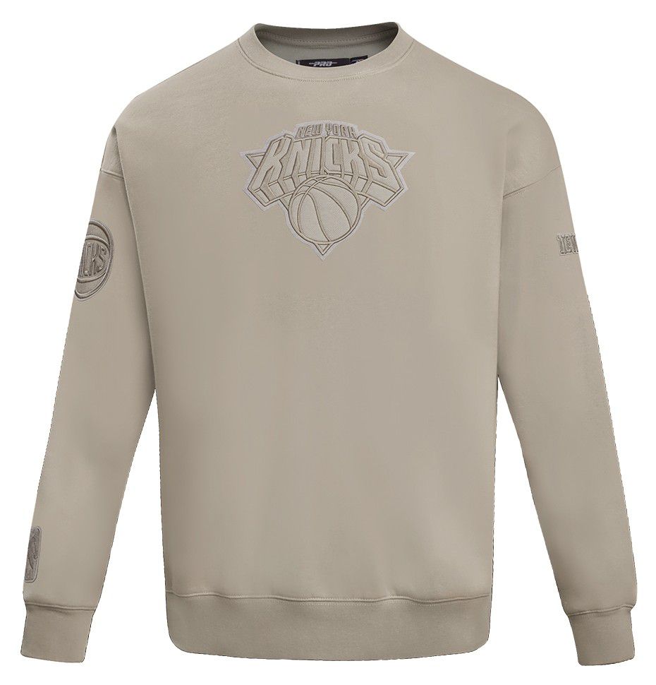 Pro Standard Men's New York Knicks Taupe Neutral Drop Shoulder Fleece Crewneck Sweatshirt product image