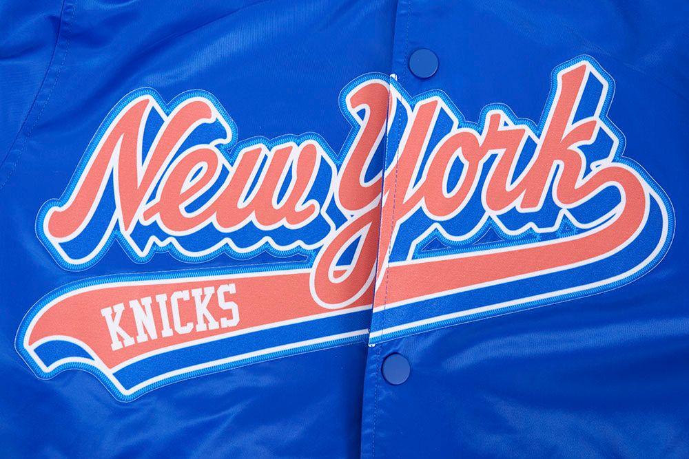 Pro Standard Men's New York Knicks Royal Script Tail Satin Jacket product image