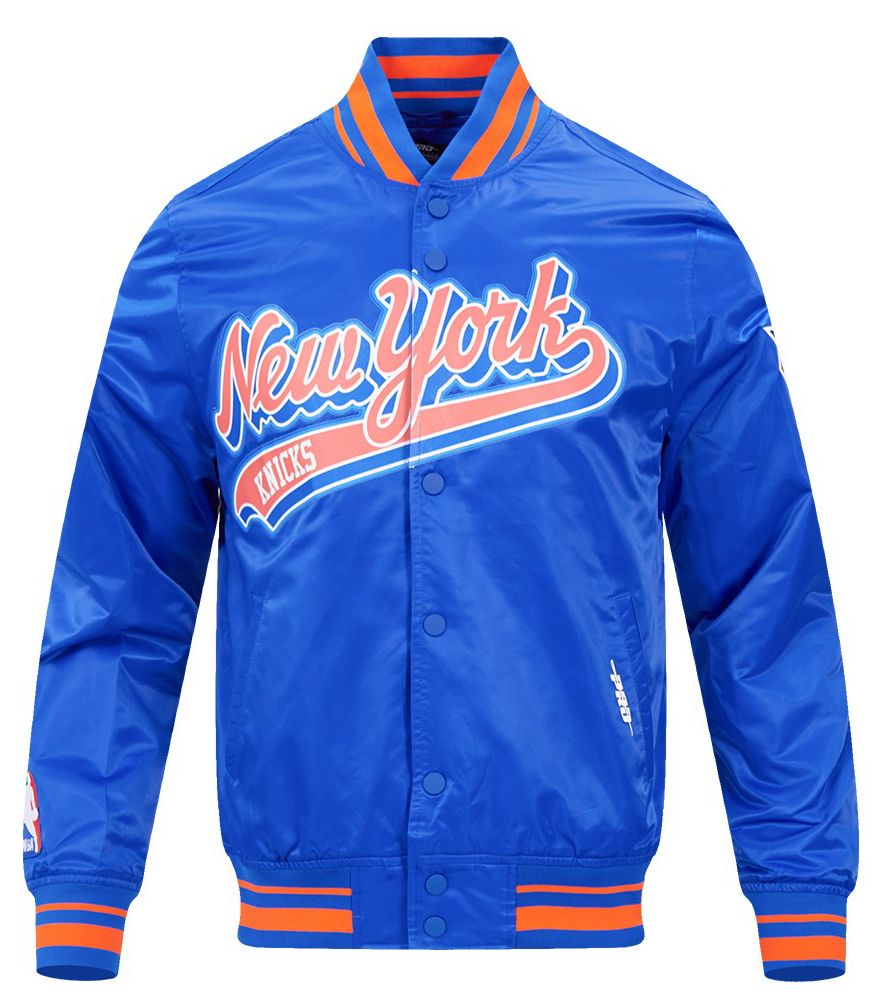 Pro Standard Men's New York Knicks Royal Script Tail Satin Jacket product image