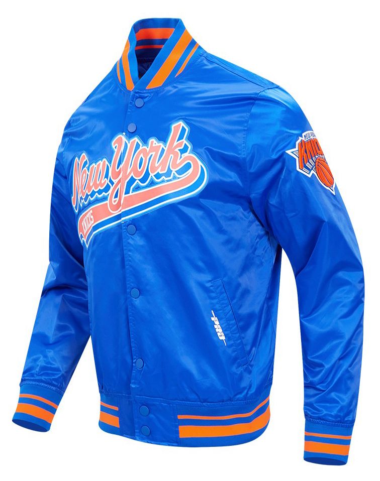 Pro Standard Men's New York Knicks Royal Script Tail Satin Jacket product image