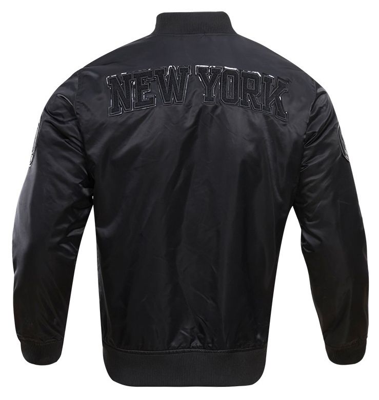 Pro Standard Men's New York Knicks Triple Black Satin Jacket product image