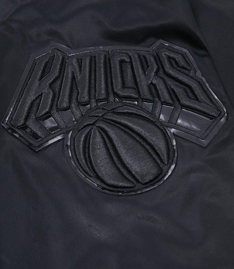 Pro Standard Men's New York Knicks Triple Black Satin Jacket product image