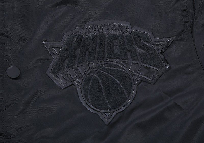 Pro Standard Men's New York Knicks Triple Black Satin Jacket product image