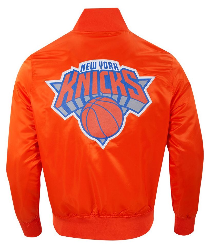 Pro Standard Men's New York Knicks Orange Big Logo Satin Jacket product image