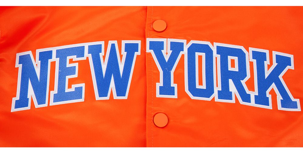 Pro Standard Men's New York Knicks Orange Big Logo Satin Jacket product image