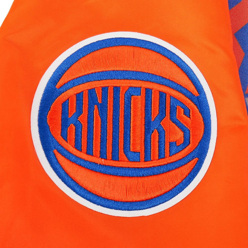 Pro Standard Men's New York Knicks Orange Big Logo Satin Jacket product image