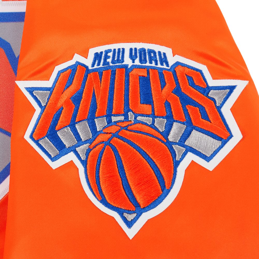 Pro Standard Men's New York Knicks Orange Big Logo Satin Jacket product image
