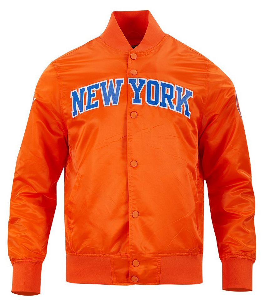 Pro Standard Men's New York Knicks Orange Big Logo Satin Jacket product image