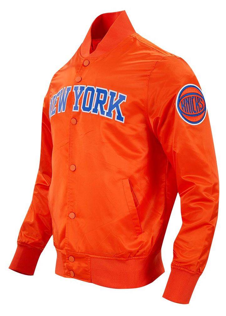 Pro Standard Men's New York Knicks Orange Big Logo Satin Jacket product image