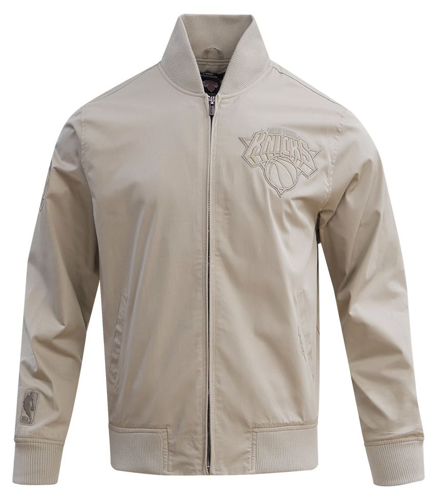 Pro Standard Men's New York Knicks Taupe Neutral Twill Jacket product image