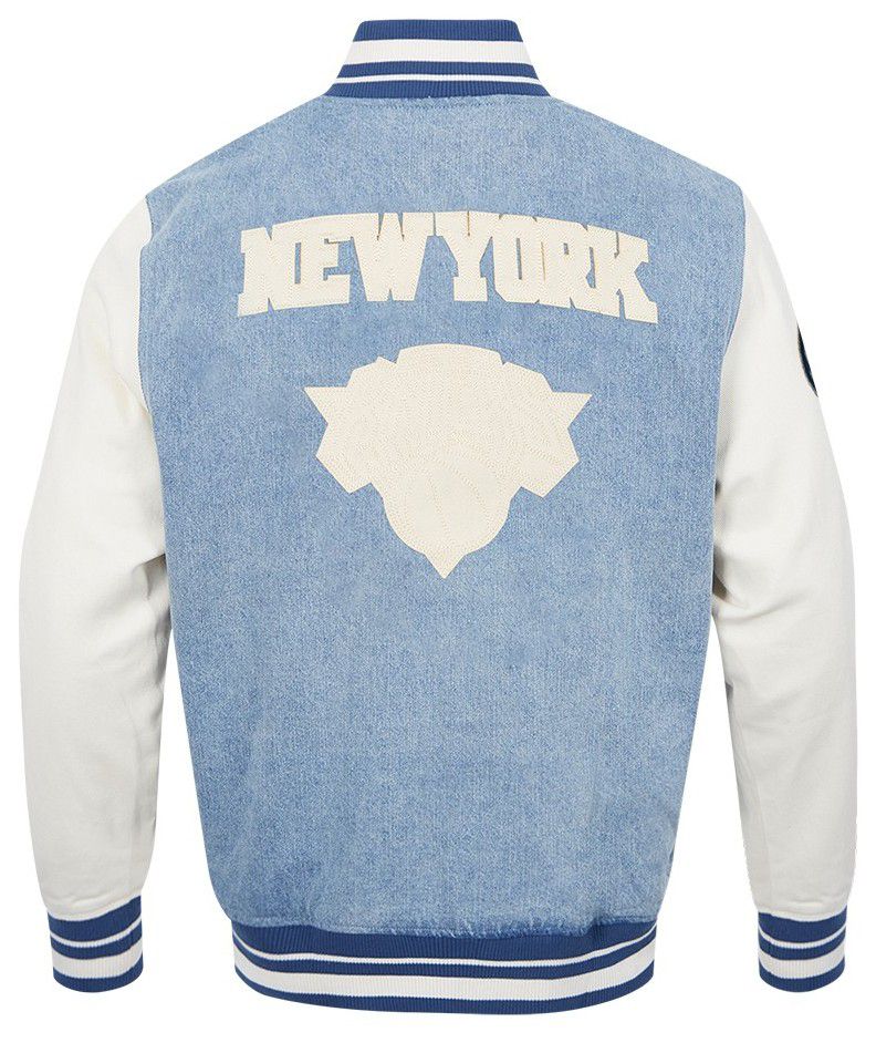Pro Standard Men's New York Knicks Denim Varsity Jacket product image
