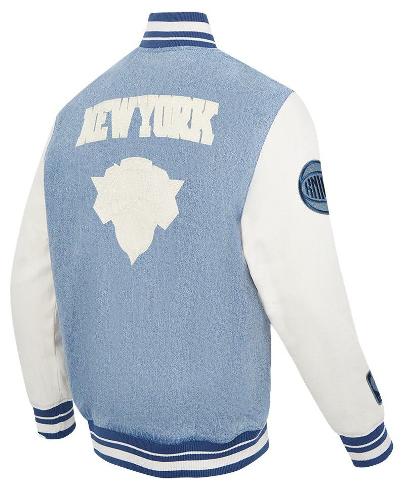 Pro Standard Men's New York Knicks Denim Varsity Jacket product image