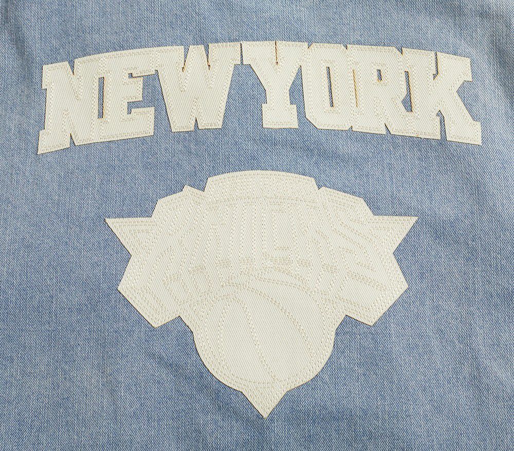 Pro Standard Men's New York Knicks Denim Varsity Jacket product image