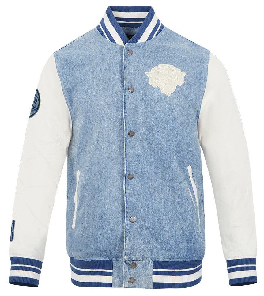Pro Standard Men's New York Knicks Denim Varsity Jacket product image