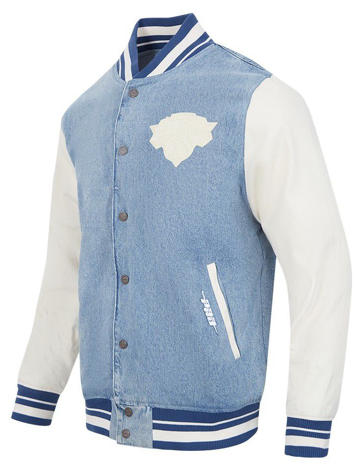 Pro Standard Men's New York Knicks Denim Varsity Jacket product image